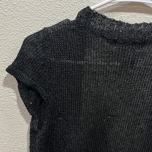 Say What? Black Short Sleeve Sparkle Knit Cardigan - Picture 5 of 6